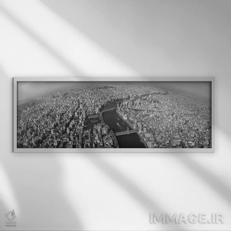 تابلو دکوراتیو Tokyo Prefecture, Japan,نمای هوایی از یک شهر، استان توک… اثر پانورامیک ایمجز - نمای قابدار سفید