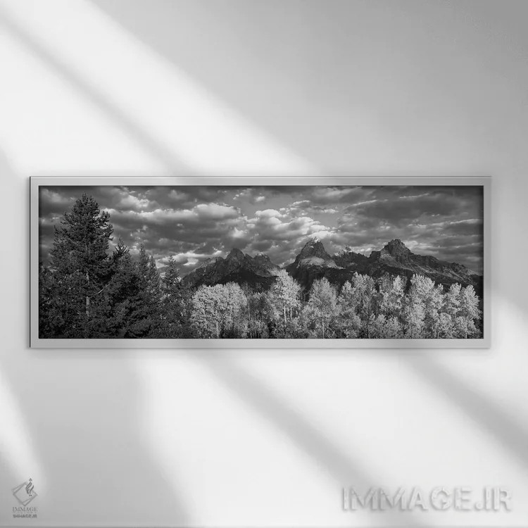 تابلو دکوراتیو Teton Range, Grand Teton National Park, Wyoming, USA,بی… اثر پانورامیک ایمجز - نمای قابدار سفید