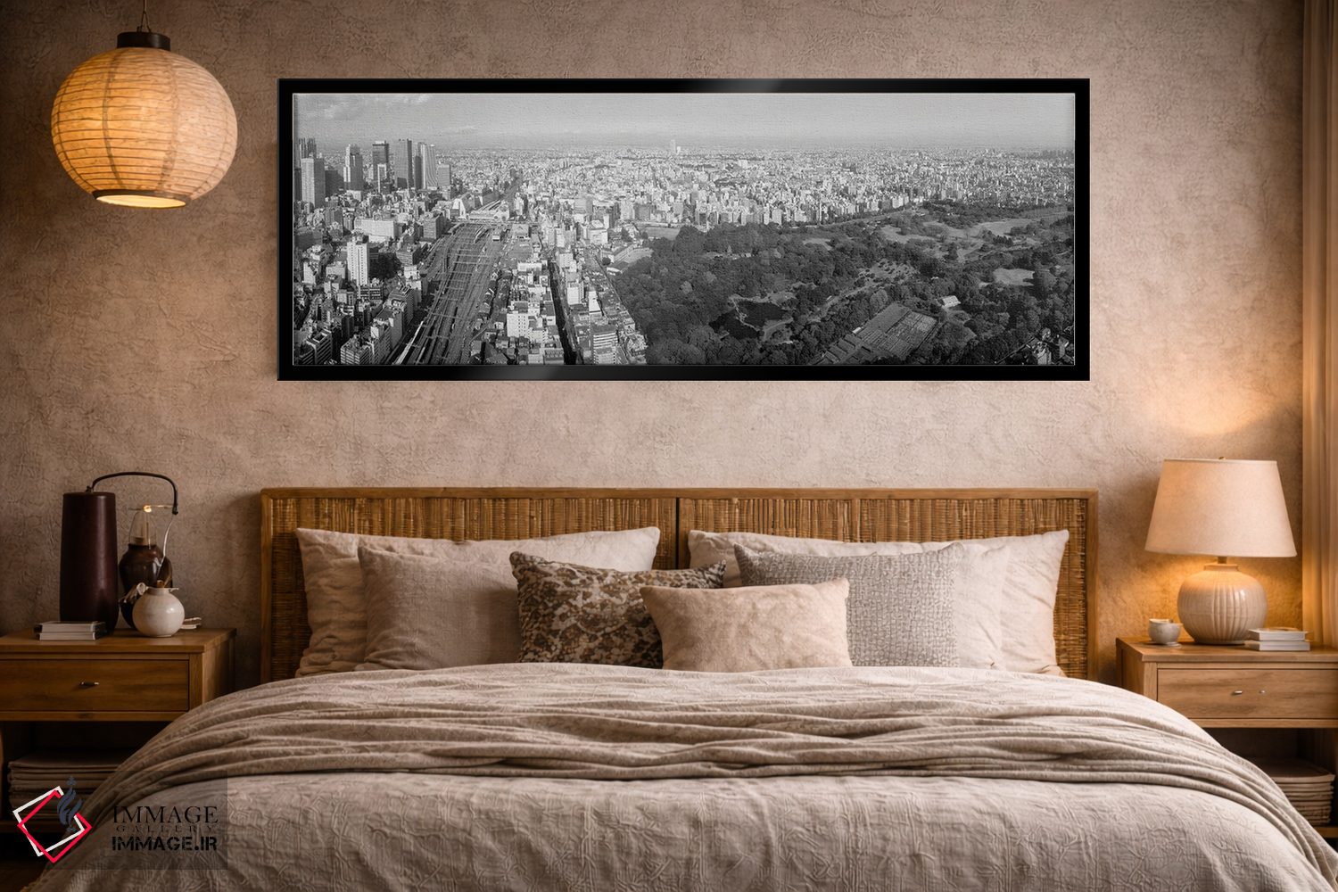 تابلو دکوراتیو Tokyo, Kanto Region, Honshu, Japan,نمای هوایی از خط افق… اثر پانورامیک ایمجز - D5B
