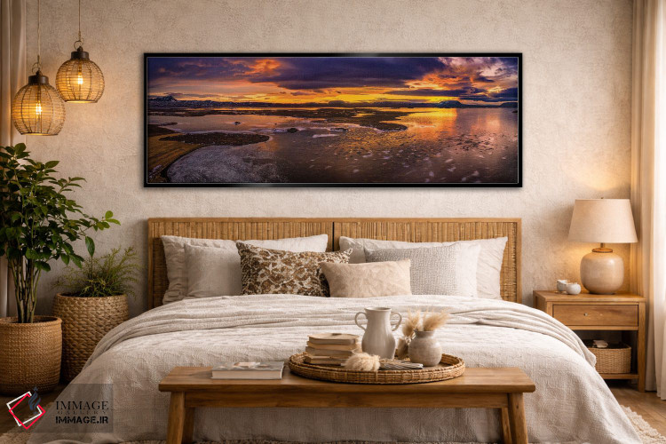 تابلو دکوراتیو Lake Myvatn, Iceland" - "غروب زمستانی، دریاچه میواتن، ا… اثر پانورامیک ایمجز - D6B