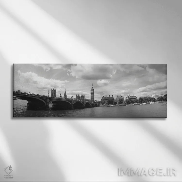تابلو دکوراتیو City Of Westminster, London, England" - "بیگ بن و مجلس… اثر پانورامیک ایمجز - نمای روبهرو روی دیوار