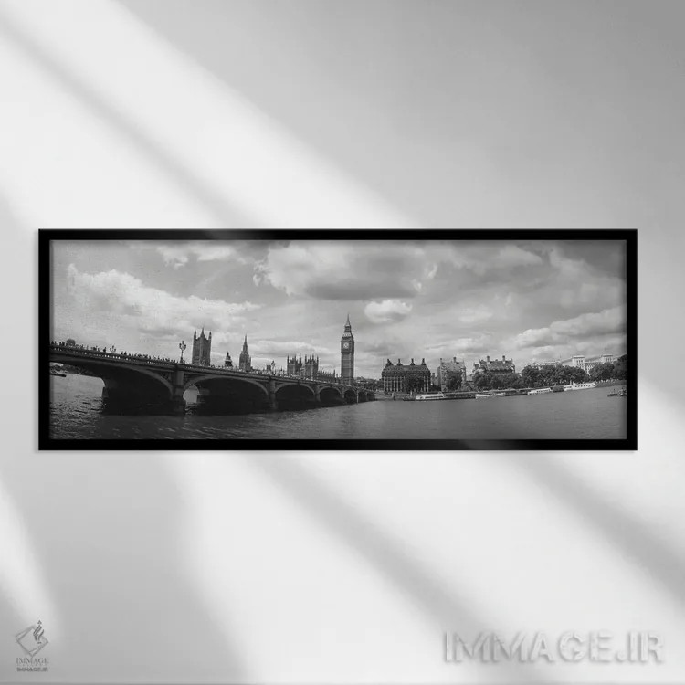 تابلو دکوراتیو City Of Westminster, London, England" - "بیگ بن و مجلس… اثر پانورامیک ایمجز - نمای قابدار مشکی