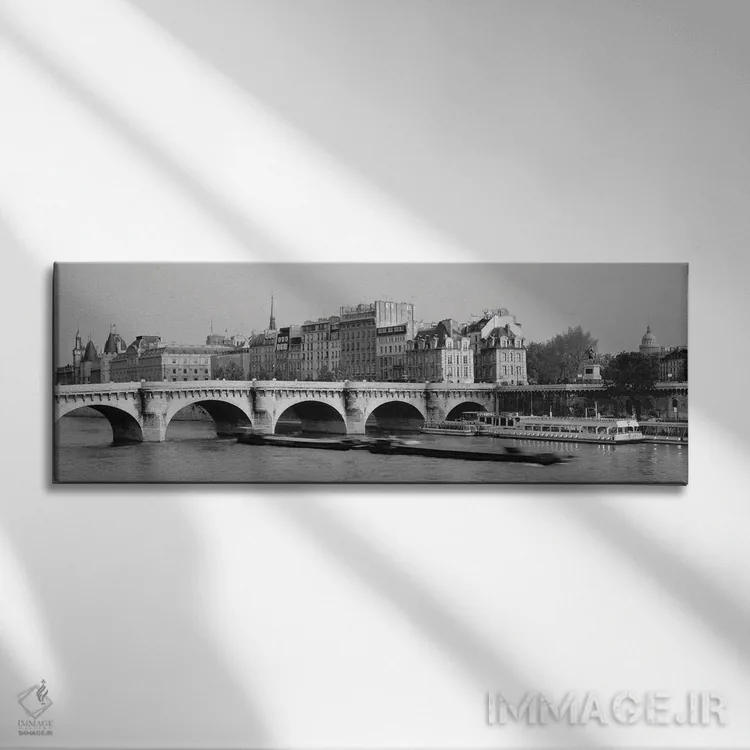 تابلو دکوراتیو Pont Neuf Bridge, Paris, France" - "پل روی رودخانه، پل… اثر پانورامیک ایمجز - نمای روبهرو روی دیوار
