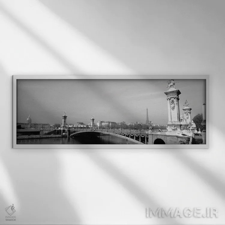 تابلو دکوراتیو Alexandre III Bridge, Eiffel Tower, Paris, France" - "پ… اثر پانورامیک ایمجز - نمای قابدار سفید