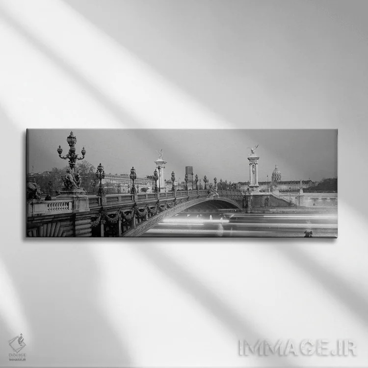تابلو دکوراتیو Seine River, Paris, France" - "پل روی رودخانه، رودخانه… اثر پانورامیک ایمجز - نمای روبهرو روی دیوار