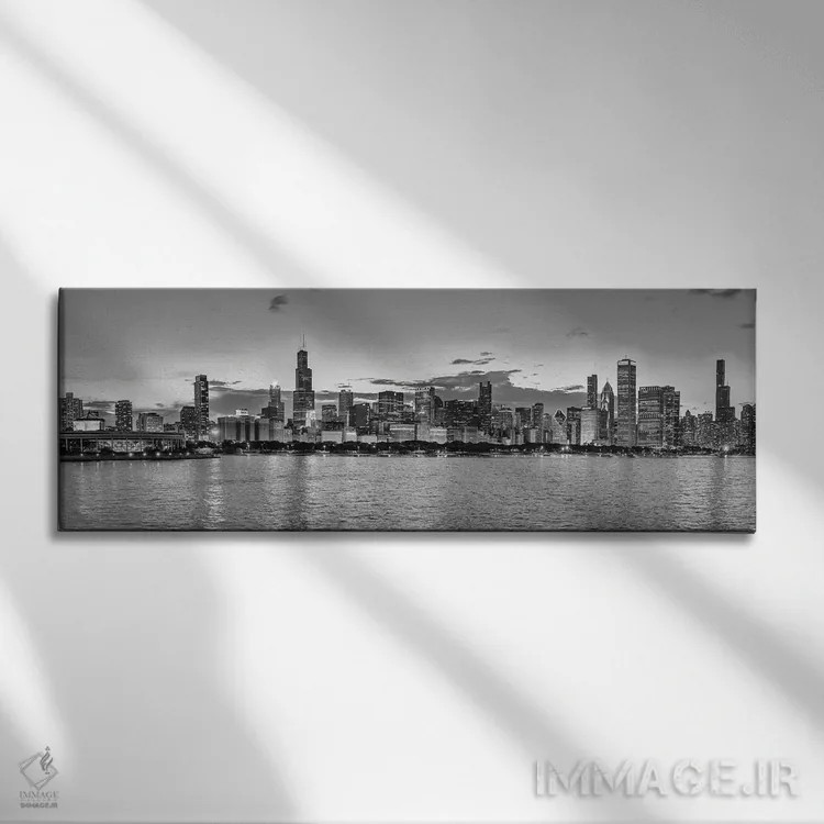 تابلو دکوراتیو Illinois, USA" - "افق شیکاگو و دریاچه میشیگان در هنگام… اثر پانورامیک ایمجز - نمای روبهرو روی دیوار