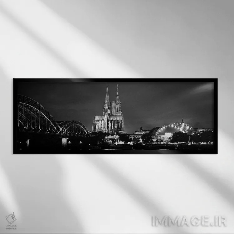 تابلو دکوراتیو Musical Dome, Cologne Cathedral, Hohenzollern Bridge, R… اثر پانورامیک ایمجز - نمای قابدار مشکی