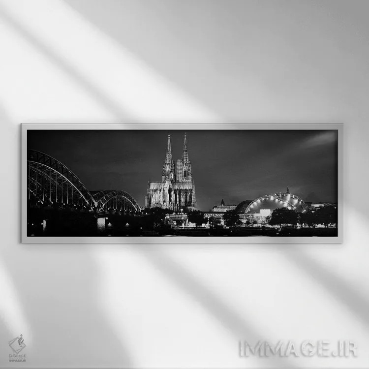 تابلو دکوراتیو Musical Dome, Cologne Cathedral, Hohenzollern Bridge, R… اثر پانورامیک ایمجز - نمای قابدار سفید