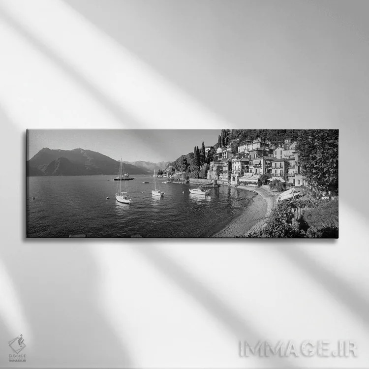 تابلو دکوراتیو Lake Como, Lombardy, Italy" - "منظره اوایل عصر از ساحل… اثر پانورامیک ایمجز - نمای روبهرو روی دیوار