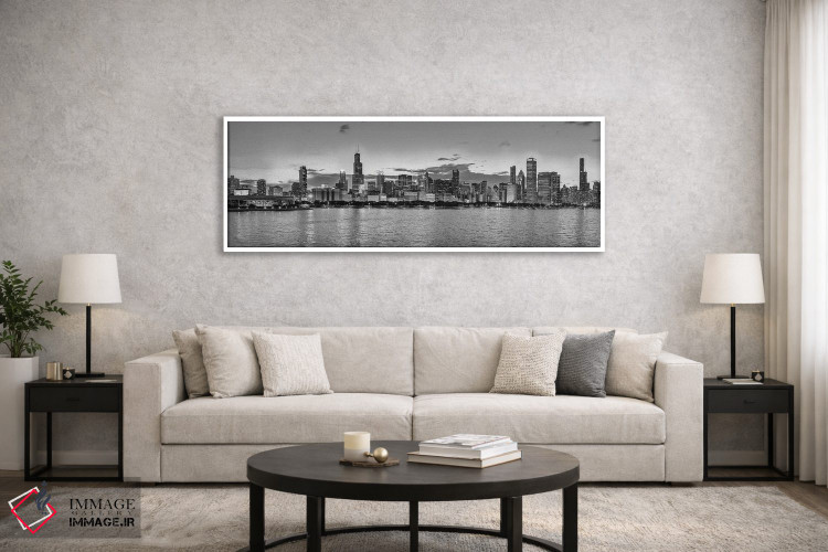 تابلو دکوراتیو Illinois, USA" - "افق شیکاگو و دریاچه میشیگان در هنگام… اثر پانورامیک ایمجز - D6W