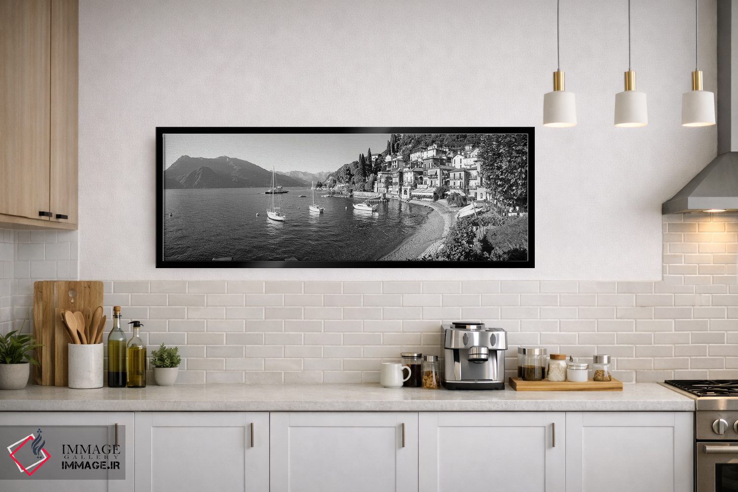 تابلو دکوراتیو Lake Como, Lombardy, Italy" - "منظره اوایل عصر از ساحل… اثر پانورامیک ایمجز - D2B