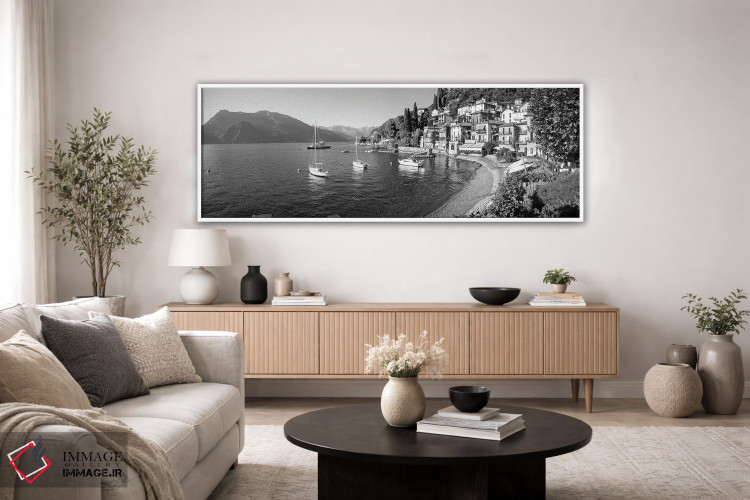 تابلو دکوراتیو Lake Como, Lombardy, Italy" - "منظره اوایل عصر از ساحل… اثر پانورامیک ایمجز - D3W
