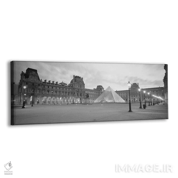 تابلو دکوراتیو Sunset, Lit Up At Night, Louvre, Paris, France" - "موزه… اثر پانورامیک ایمجز - نمای پرسپکتیو محصول