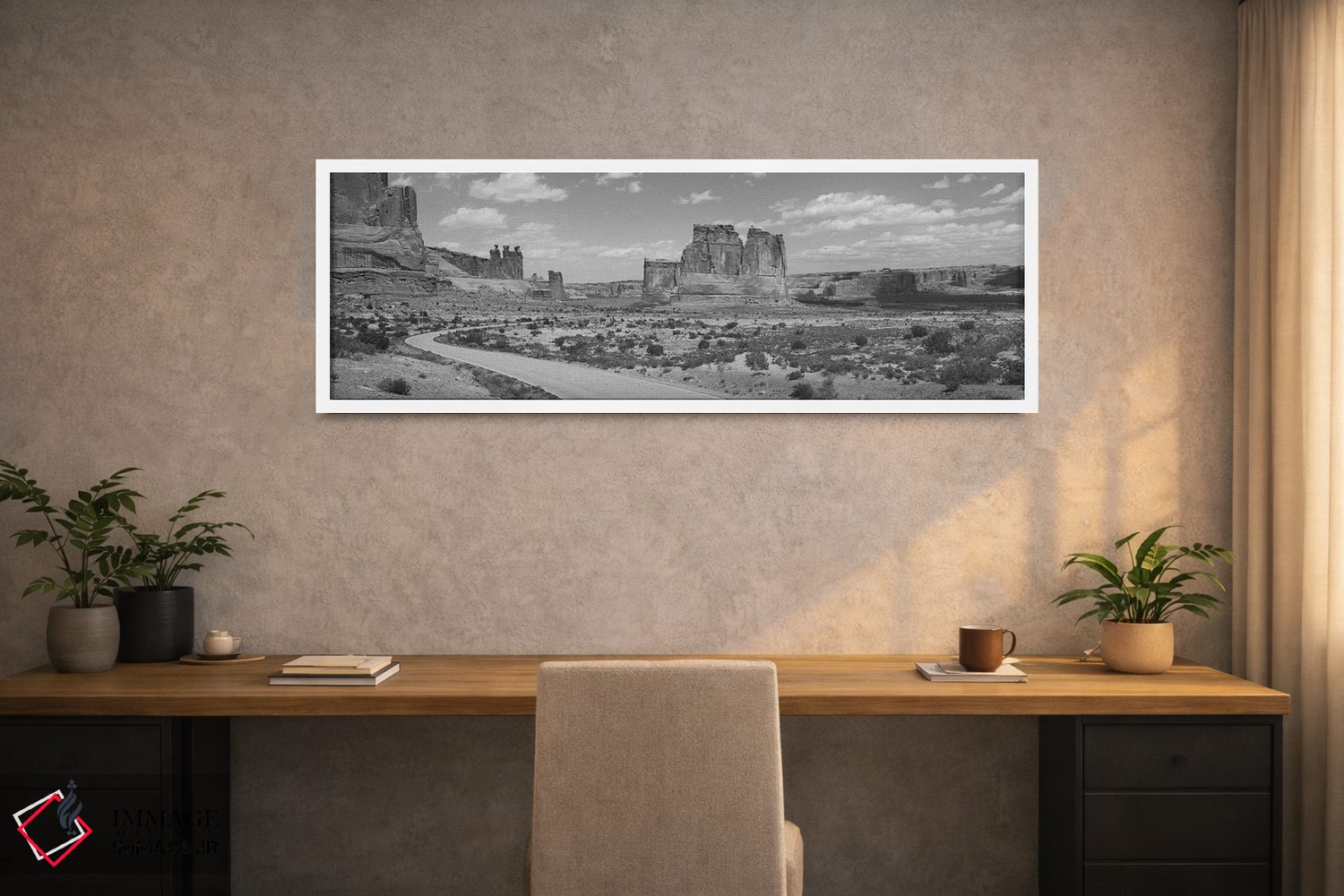 تابلو دکوراتیو Arches National Park, Utah, USA" - "جاده خالی که از یک… اثر پانورامیک ایمجز - D1W