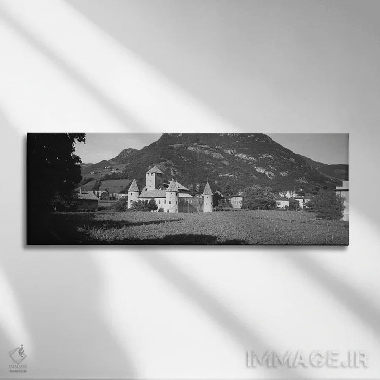 تابلو دکوراتیو Castle Firmiano, Bolzano, Italy" - "مزرعه ای در مقابل ی… اثر پانورامیک ایمجز - نمای روبهرو روی دیوار