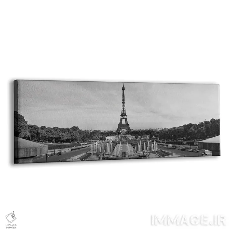 تابلو دکوراتیو Eiffel Tower, Paris, France" - "فواره در مقابل یک برج… اثر پانورامیک ایمجز - نمای پرسپکتیو محصول