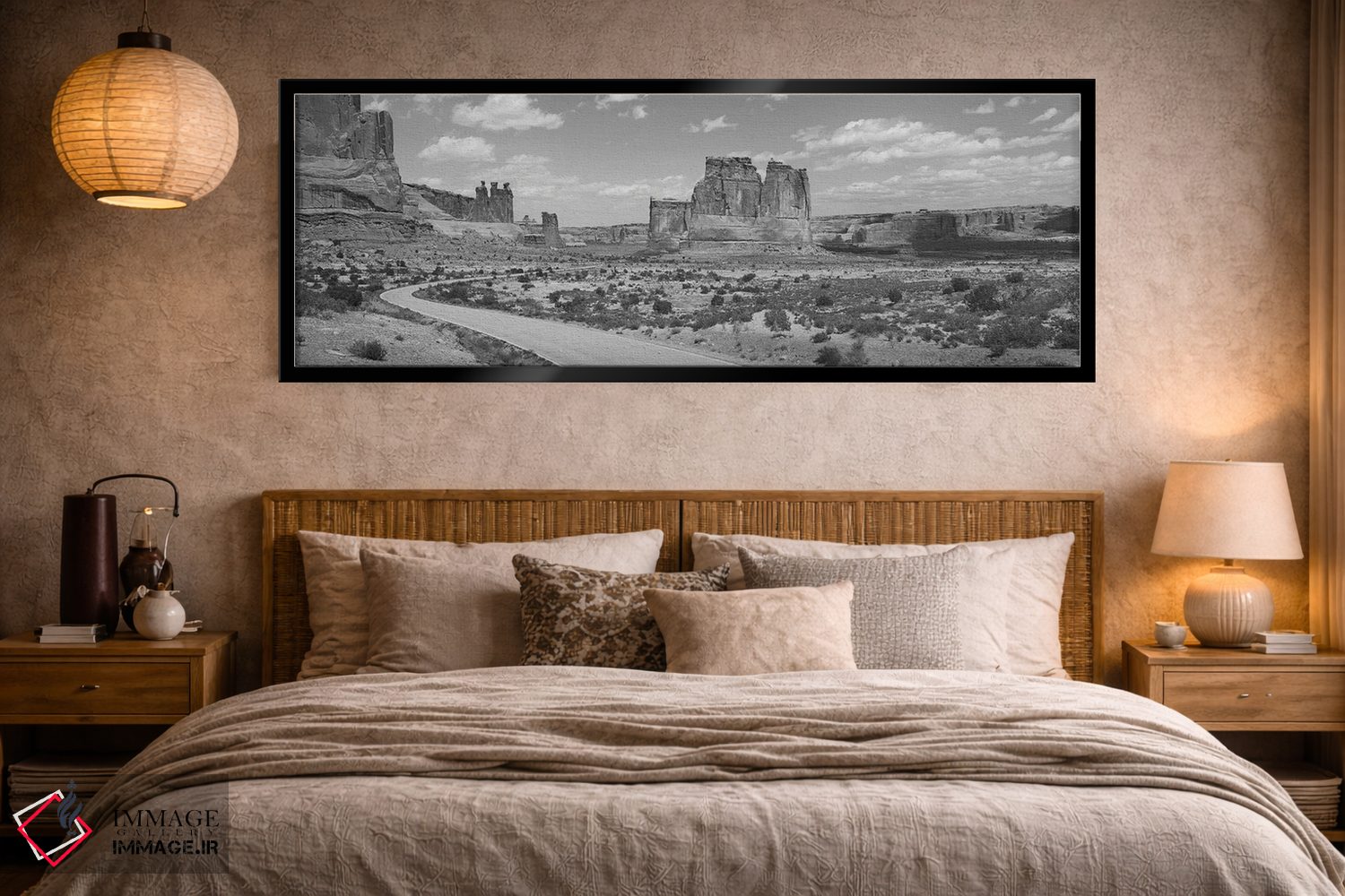 تابلو دکوراتیو Arches National Park, Utah, USA" - "جاده خالی که از یک… اثر پانورامیک ایمجز - D5B