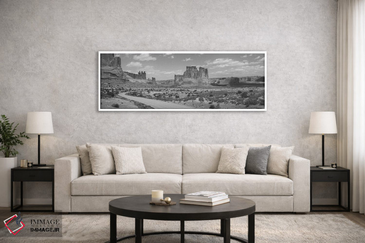 تابلو دکوراتیو Arches National Park, Utah, USA" - "جاده خالی که از یک… اثر پانورامیک ایمجز - D6W