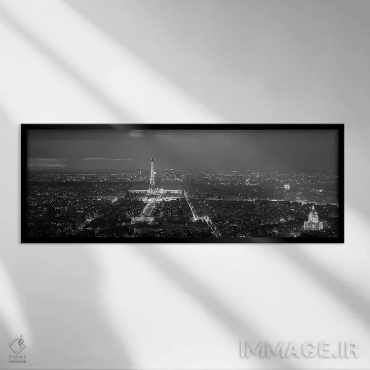 تابلو دکوراتیو Paris, Evening" - "فرانسه، پاریس، عصر" اثر پانورامیک ایمجز - نمای قابدار مشکی