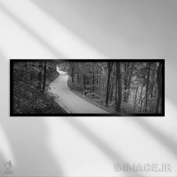 تابلو دکوراتیو Stuttgart, Baden-Wurttemberg, Germany" - "جاده خالی که… اثر پانورامیک ایمجز - نمای قابدار مشکی