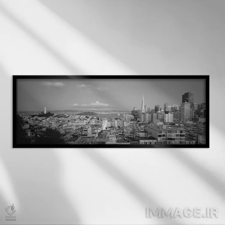 تابلو دکوراتیو San Francisco, California, USA" - "نمای از زاویه بالا ا… اثر پانورامیک ایمجز - نمای قابدار مشکی