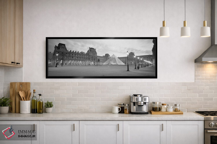 تابلو دکوراتیو Sunset, Lit Up At Night, Louvre, Paris, France" - "موزه… اثر پانورامیک ایمجز - D2B