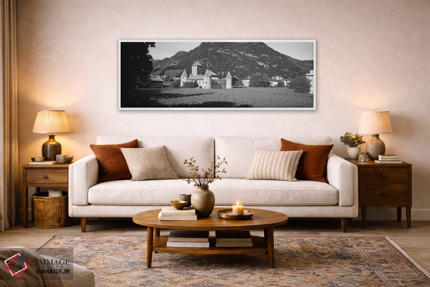 تابلو دکوراتیو Castle Firmiano, Bolzano, Italy" - "مزرعه ای در مقابل ی… اثر پانورامیک ایمجز - D6W