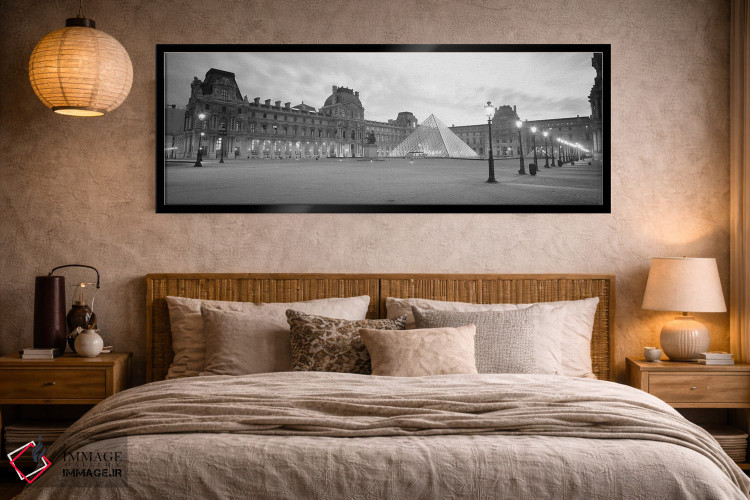 تابلو دکوراتیو Sunset, Lit Up At Night, Louvre, Paris, France" - "موزه… اثر پانورامیک ایمجز - D5B