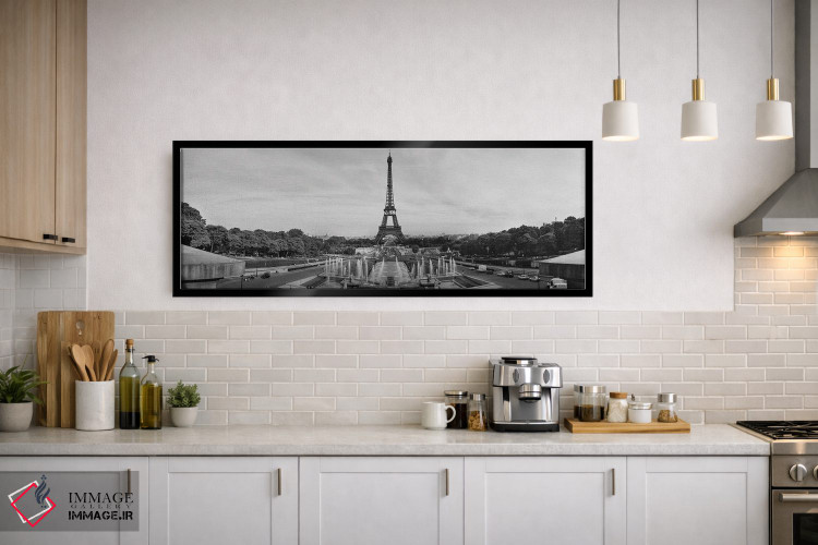 تابلو دکوراتیو Eiffel Tower, Paris, France" - "فواره در مقابل یک برج… اثر پانورامیک ایمجز - D2B