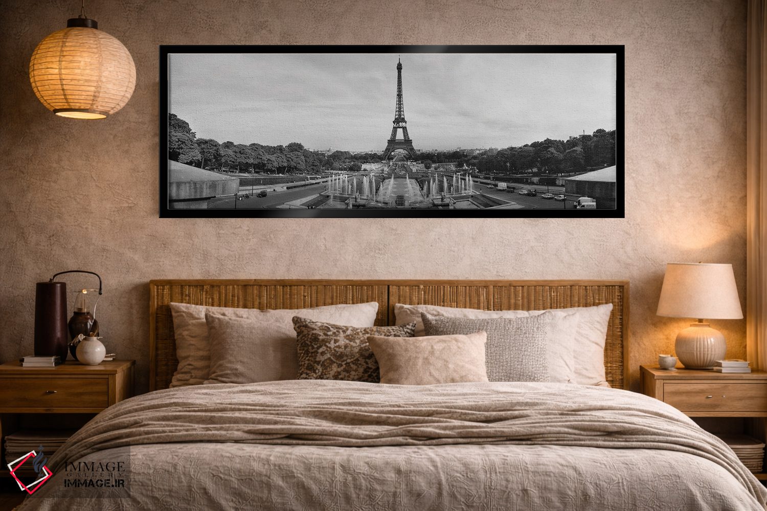 تابلو دکوراتیو Eiffel Tower, Paris, France" - "فواره در مقابل یک برج… اثر پانورامیک ایمجز - D5B