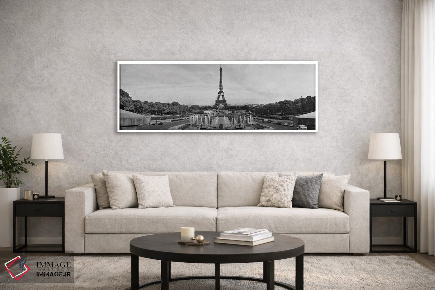 تابلو دکوراتیو Eiffel Tower, Paris, France" - "فواره در مقابل یک برج… اثر پانورامیک ایمجز - D6W