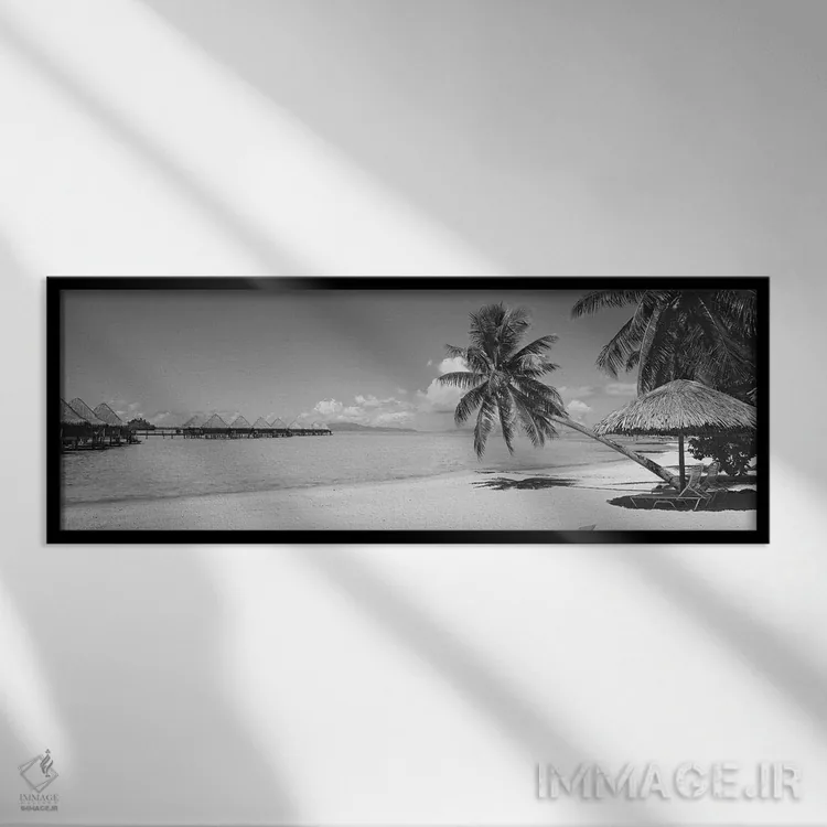 تابلو دکوراتیو Moana Beach, Bora Bora, French Polynesia" - "صندلی راحت… اثر پانورامیک ایمجز - نمای قابدار مشکی