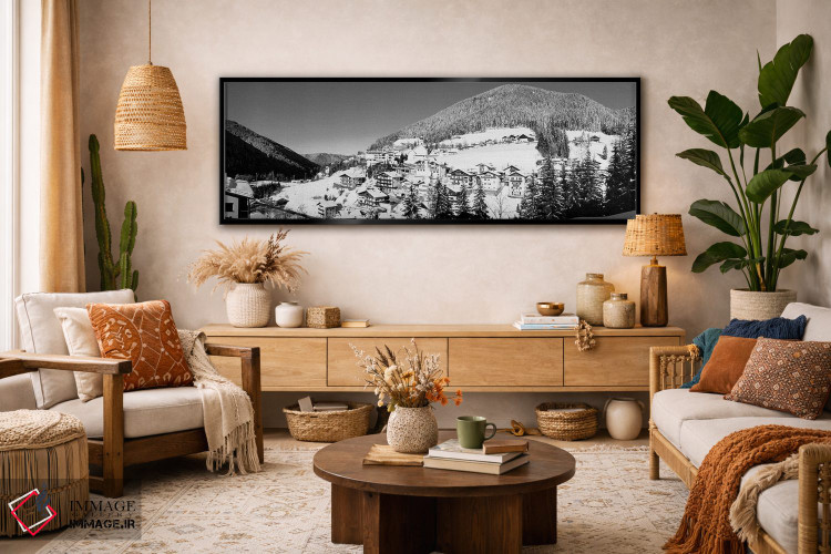 تابلو دکوراتیو Carezza Dolomites, Alto Adige, Italy" - "خانه ها در دره… اثر پانورامیک ایمجز - D4B