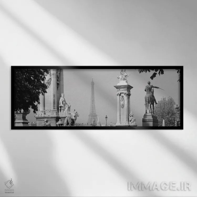 تابلو دکوراتیو Alexandre III Bridge, Eiffel Tower, Paris, France" - "ن… اثر پانورامیک ایمجز - نمای قابدار مشکی