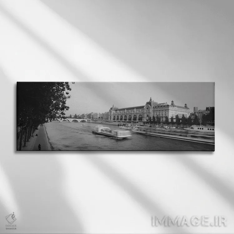 تابلو دکوراتیو Seine River, Musee D'Orsay, Paris, France" - "کشتی مساف… اثر پانورامیک ایمجز - نمای روبهرو روی دیوار