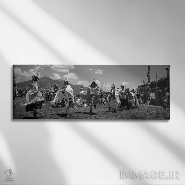 تابلو دکوراتیو Taos, New Mexico, USA" - "رقص بومیان آمریکایی، تاووس، ن… اثر پانورامیک ایمجز - نمای روبهرو روی دیوار