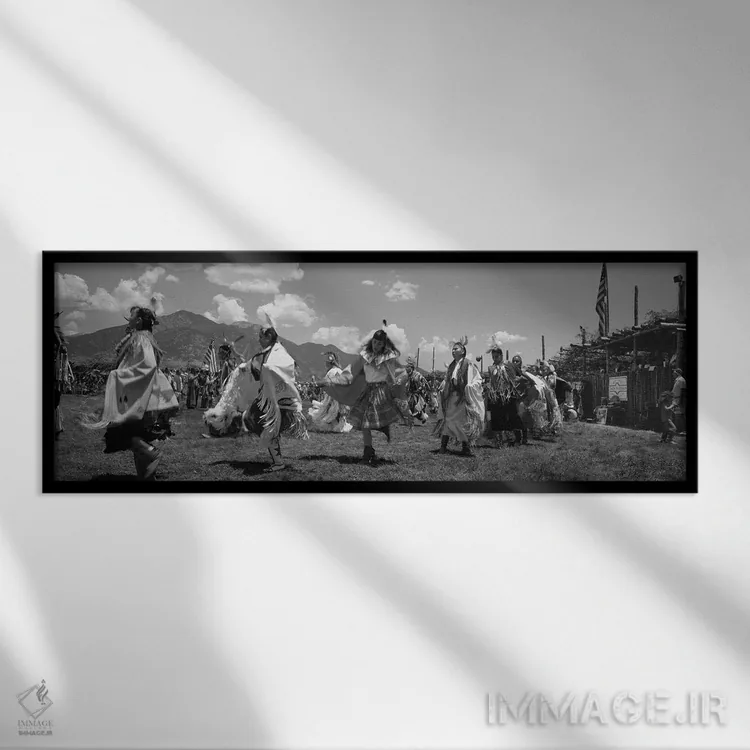 تابلو دکوراتیو Taos, New Mexico, USA" - "رقص بومیان آمریکایی، تاووس، ن… اثر پانورامیک ایمجز - نمای قابدار مشکی