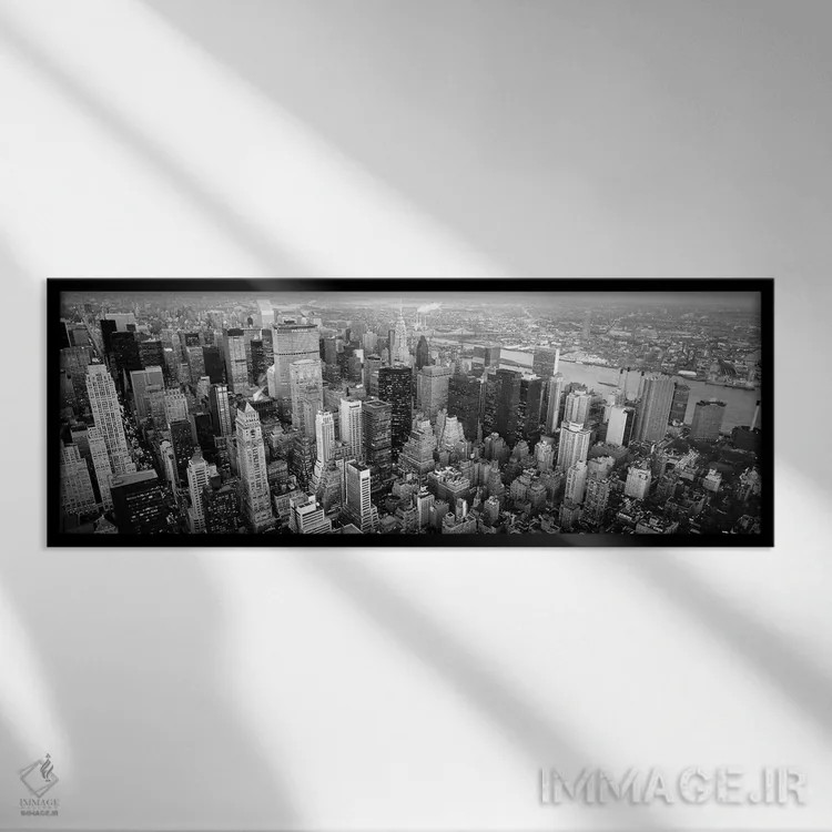تابلو دکوراتیو نیویورک، نیویورک، آمریکا اثر پانورامیک ایمجز - نمای قابدار مشکی