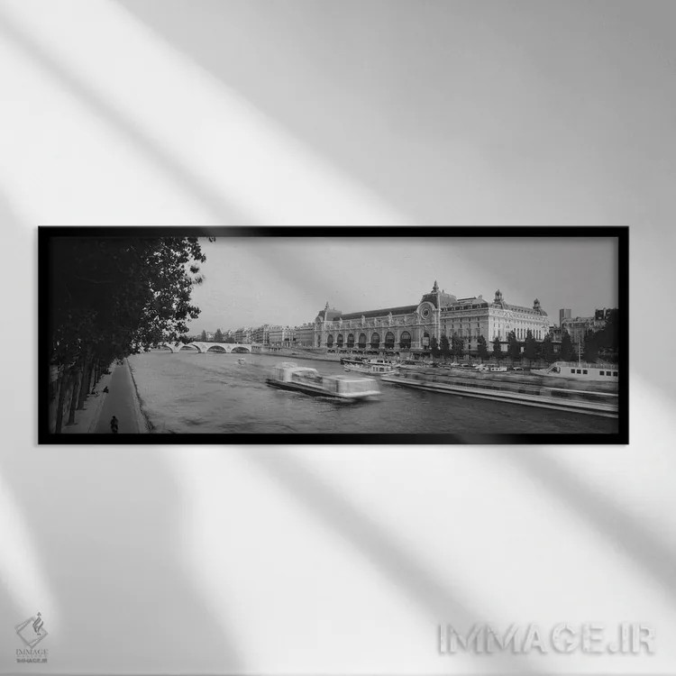 تابلو دکوراتیو Seine River, Musee D'Orsay, Paris, France" - "کشتی مساف… اثر پانورامیک ایمجز - نمای قابدار مشکی