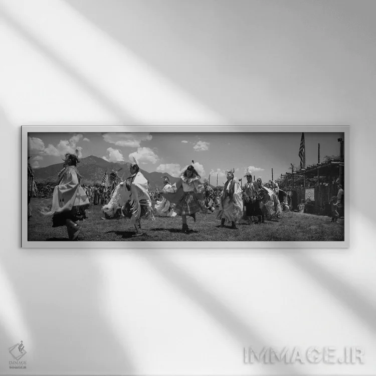 تابلو دکوراتیو Taos, New Mexico, USA" - "رقص بومیان آمریکایی، تاووس، ن… اثر پانورامیک ایمجز - نمای قابدار سفید