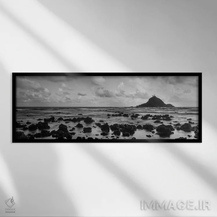 تابلو دکوراتیو Maui, Hana, Hawaii, USA" - "صخره ها در ساحل، مائوی، هان… اثر پانورامیک ایمجز - نمای قابدار مشکی