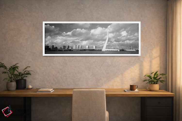 تابلو دکوراتیو Holland, Rotterdam, Erasmus Bridge" - "هلند، هلند، روتر… اثر پانورامیک ایمجز - D1W