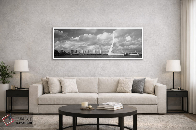 تابلو دکوراتیو Holland, Rotterdam, Erasmus Bridge" - "هلند، هلند، روتر… اثر پانورامیک ایمجز - D6W