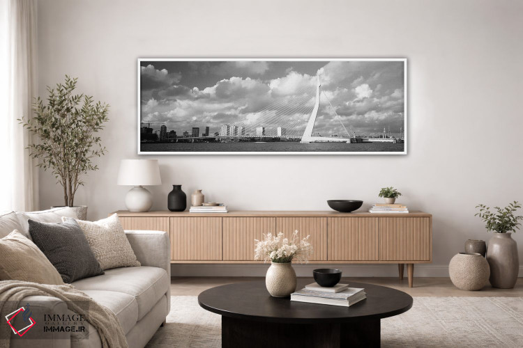 تابلو دکوراتیو Holland, Rotterdam, Erasmus Bridge" - "هلند، هلند، روتر… اثر پانورامیک ایمجز - D4W