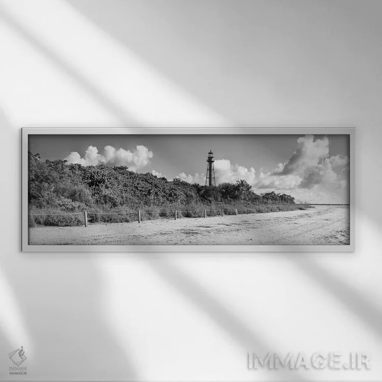 تابلو دکوراتیو Lighthouse Beach Park, Sanibel Island, Florida, USA"… اثر پانورامیک ایمجز - نمای قابدار سفید