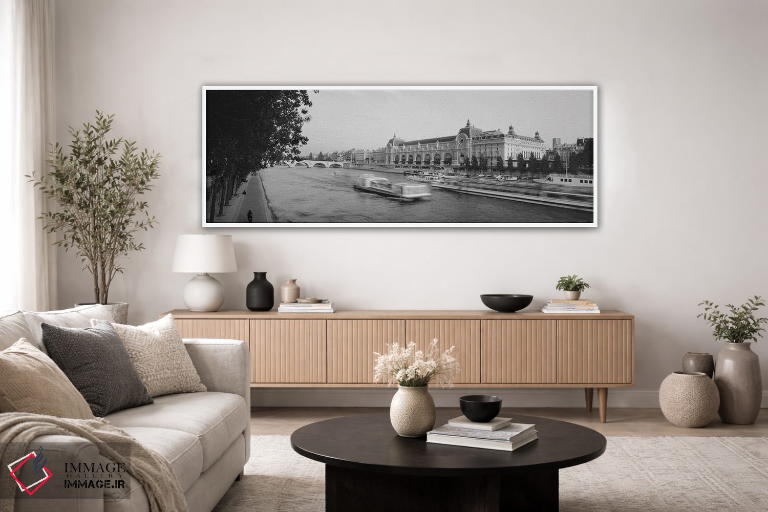 تابلو دکوراتیو Seine River, Musee D'Orsay, Paris, France" - "کشتی مساف… اثر پانورامیک ایمجز - D4W