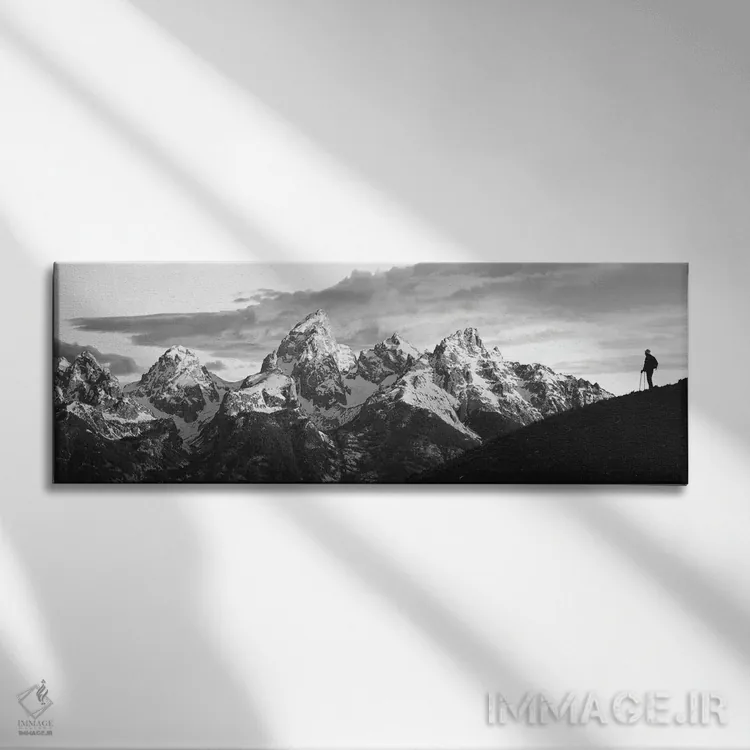 تابلو دکوراتیو Grand Teton National Park, Wyoming, USA" - "سیلوئت یک ک… اثر پانورامیک ایمجز - نمای روبهرو روی دیوار