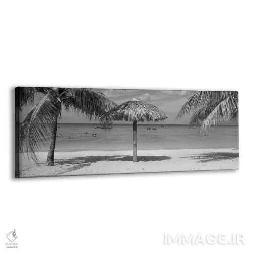 تابلو دکوراتیو La Boca, Cuba,سایه بان بر ساحل، لا بوکا، کوبا اثر پانورامیک ایمجز - نمای پرسپکتیو محصول