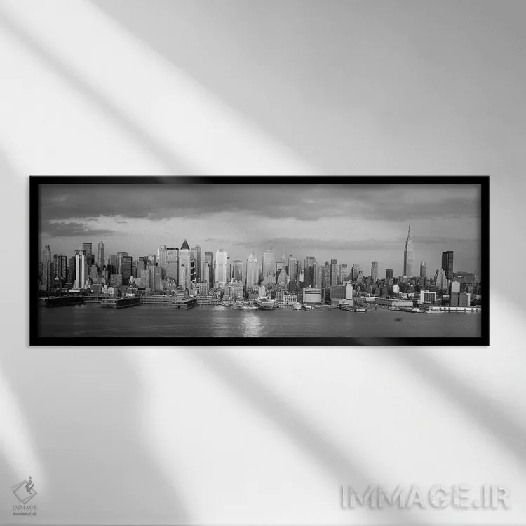 تابلو دکوراتیو طلوع خورشید، نیویورک، نیویورک، آمریکا اثر پانورامیک ایمجز - نمای قابدار مشکی