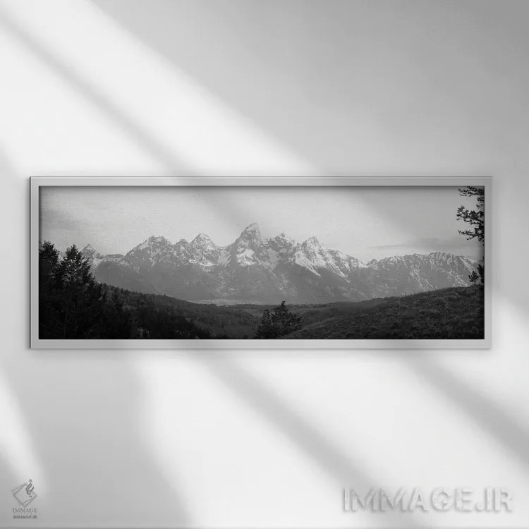 تابلو دکوراتیو Teton Range, Grand Teton National Park, Wyoming, USA"… اثر پانورامیک ایمجز - نمای قابدار سفید